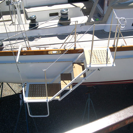 Boarding ladder on boat Dragonera