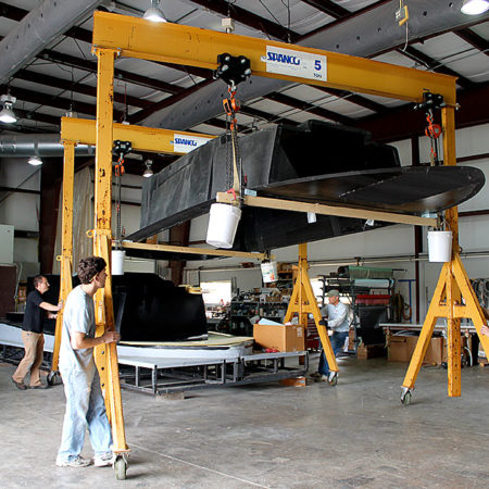 Carbon fiber hulls in shop