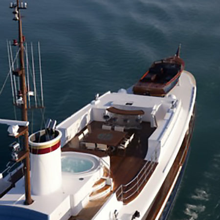 Carbon fiber smoke stack and electronics mast for 105’ Burger Boat